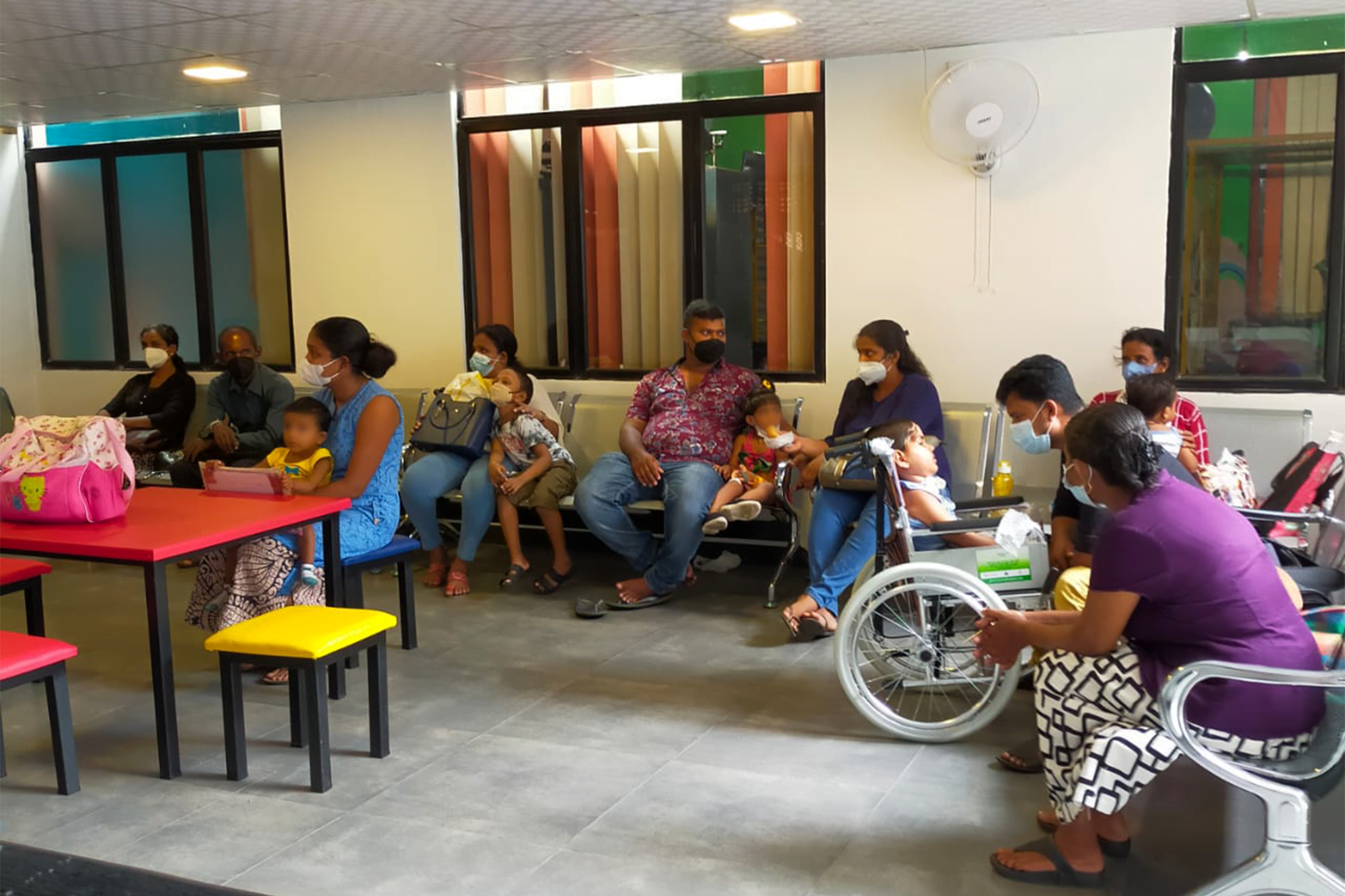 Colour television sets to the Lady Ridgeway Hospital, Colombo